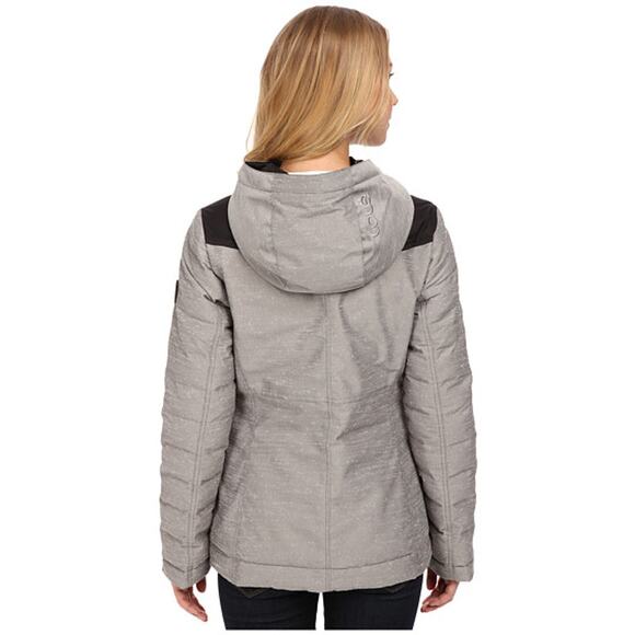 Lole Shine Jacket in Meteor Reversible Down Puffer Parka Size XS Grey Black Warm - Picture 2 of 16